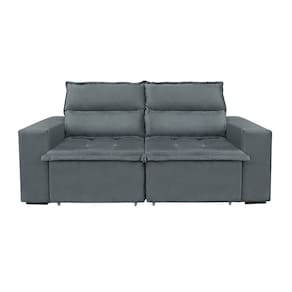 Sofá 3 Lugares Luizzi Montana com 204 cm de Largura, Retrátil e Reclinável, Revestido em Suede Veludo