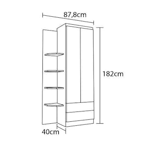 Roupeiro Infantil Imaza Xodó com 2 Portas e 2 Gavetas - Castanho / Branco - 3