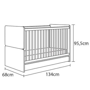 Berço Imaza Xodó - Castanho / Branco - 2