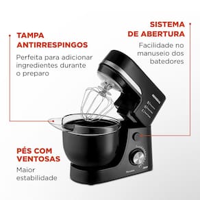 Batedeira Planetária Mondial BP-03 com 12 Velocidades e 700W – Preto