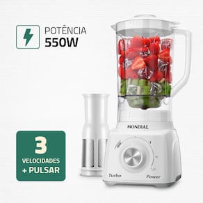 Liquidificador Mondial Turbo Power 550W Branco L-99 WG 110V