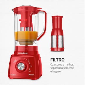 Liquidificador Mondial Turbo Filtro 3v. 500w - Preto - 110v