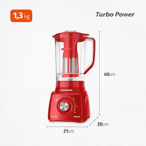 Liquidificador Mondial L99-FR Turbo Power Vermelho com 3 Velocidades - 500W