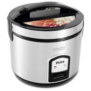 Panela Elétrica de Arroz Philco PH5 Visor Glass 5 Xícaras - Preta/Inox - 220V - 1