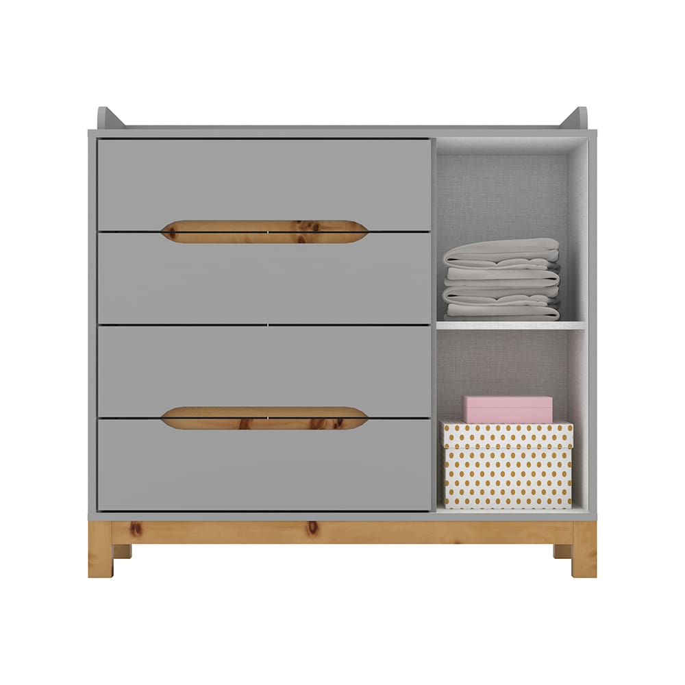 Cômoda Henn Isabelly com 4 Gavetas e 1 Porta - Cinza - 2