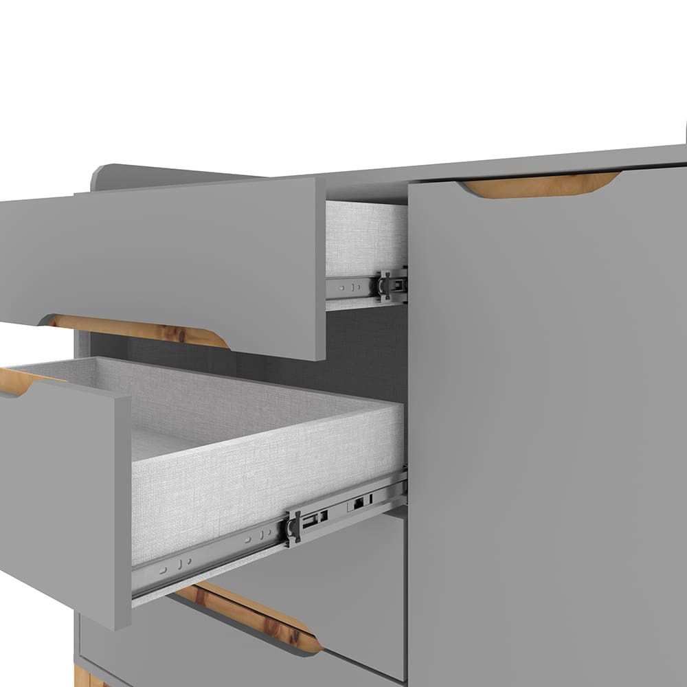 Cômoda Henn Isabelly com 4 Gavetas e 1 Porta - Cinza - 3