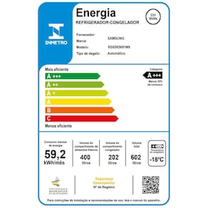Geladeira Samsung Inverter Frost Free Side By Side RS65R 3 Portas com Tecnologia Exclusiva SpaceMax Inox Look - 602L