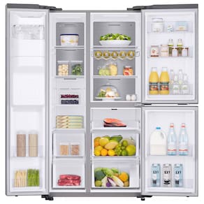 Geladeira Samsung Inverter Frost Free Side By Side RS65R 3 Portas com Tecnologia Exclusiva SpaceMax Inox Look - 602L