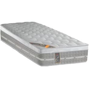 Colchão Solteiro Castor Premium Gel com Euro Pillow e Molas Ensacadas 32x88x188 cm - Branco/Cinza