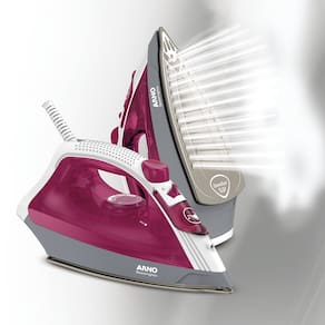 Ferro de Passar a Vapor Arno Steamgliss FSGC com Spray e Base Cerâmica - Rosa/Branco