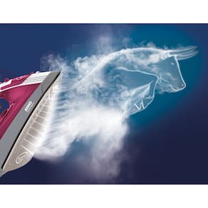 Ferro de Passar a Vapor Arno Steamgliss FSGC com Spray e Base Cerâmica - Rosa/Branco