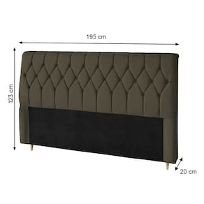 Cabeceira para Cama King Size Dobue Palladium - Castor - 2
