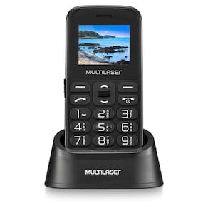 Celular Multilaser Vita P9121 com Base Carregadora, Tela 1.8, Dual Chip, Bluetooth - Preto