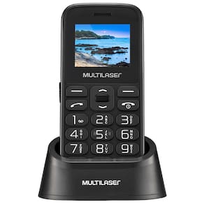 Celular Multilaser Vita P9121 com Base Carregadora, Tela 1.8, Dual Chip, Bluetooth - Preto