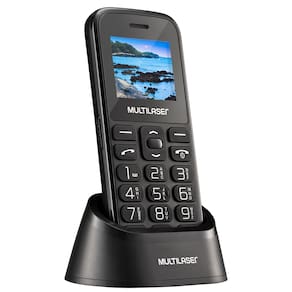 Celular Multilaser Vita P9121 com Base Carregadora, Tela 1.8, Dual Chip, Bluetooth - Preto