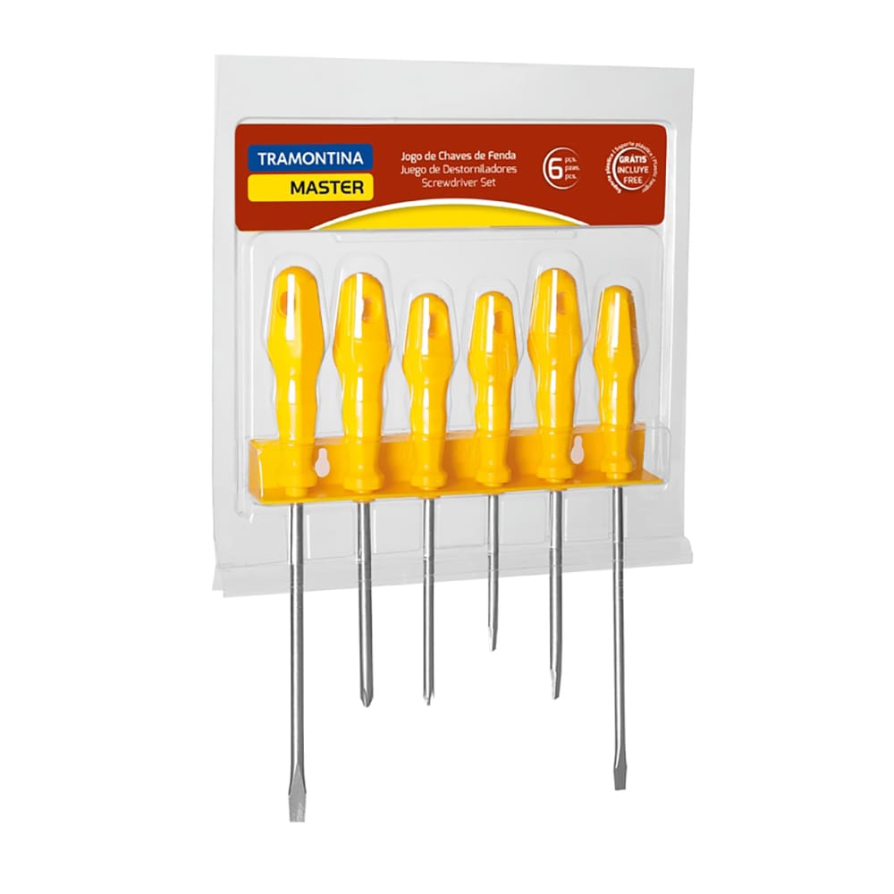 Jogo de Chaves de Fenda Tramontina 6 Peças com Suporte - JOGO DE CHAVES DE FENDA 6 PCS TRAMONTINA . - 2