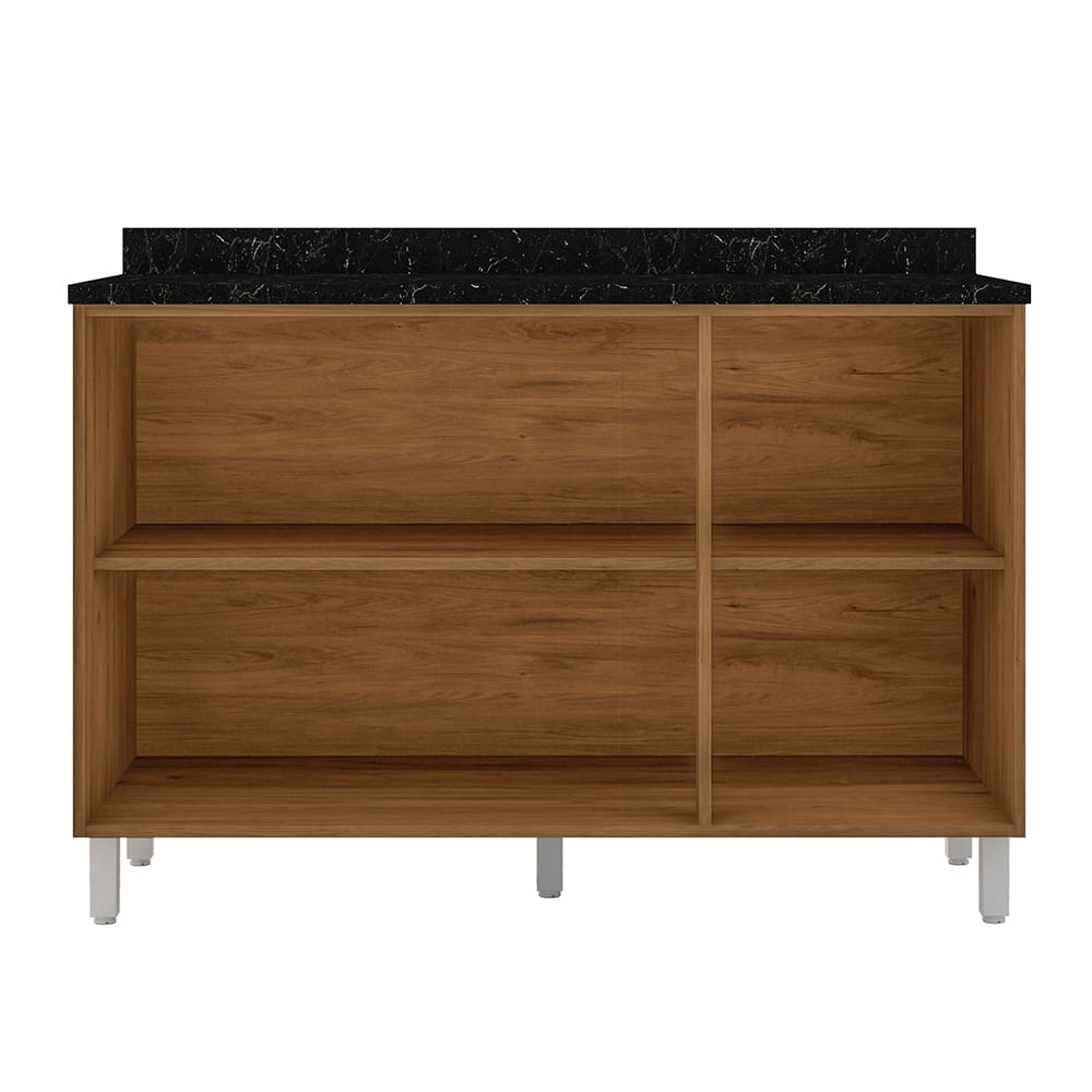 Balcão Triplo Bartira Amazonita com 3 Portas e 1 Prateleira - 120,1cm de largura - Grapia - 1