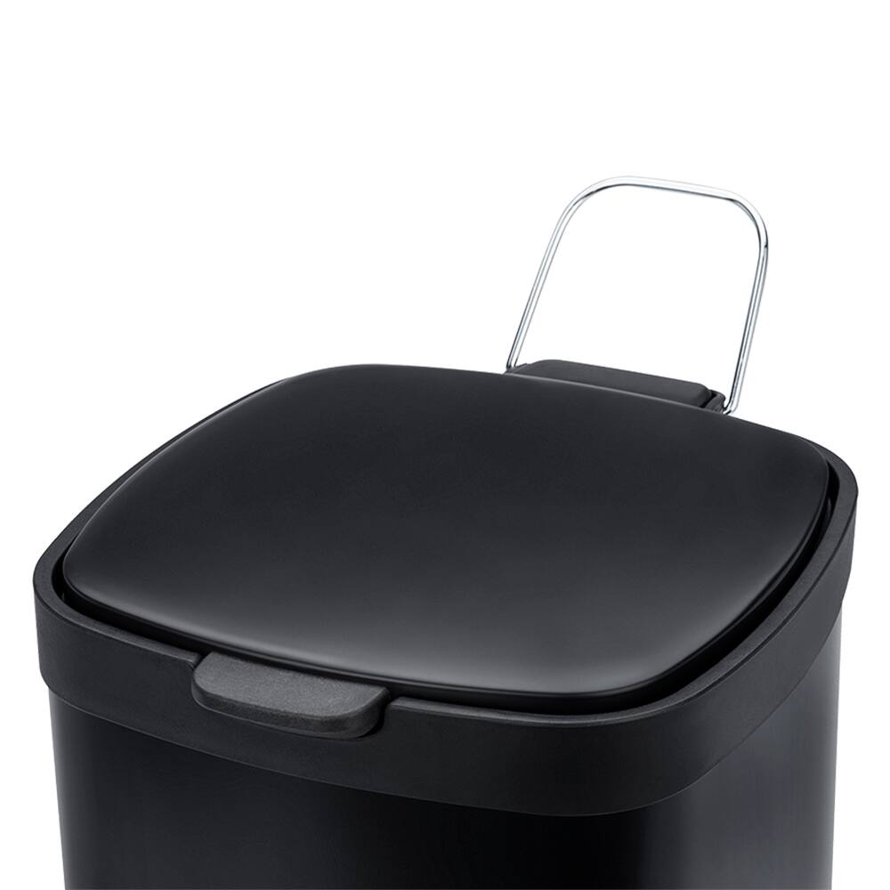 Lixeira Brinox com Pedal e Balde Frame 6 L - Preta - LIX ACO CARBONO C PEDAL E BALDE FRAME 6L PT BRINOX - 1