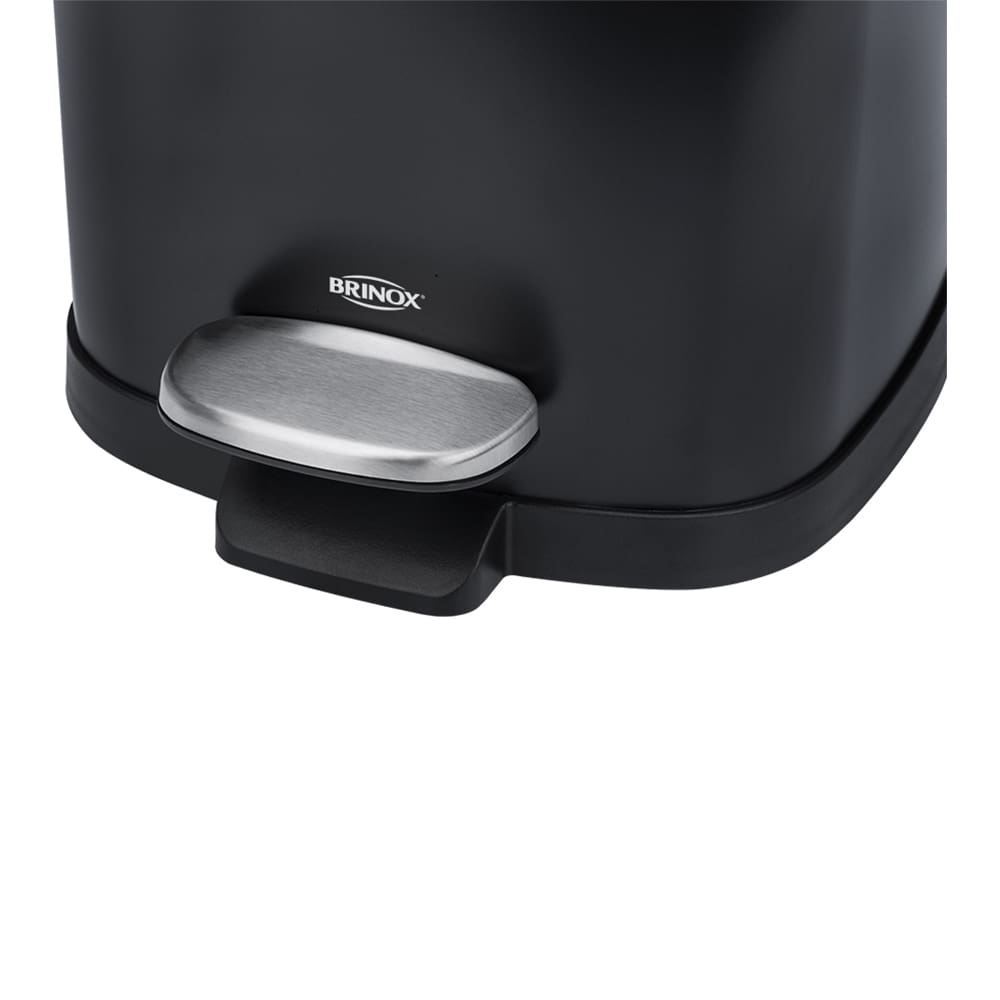 Lixeira Brinox com Pedal e Balde Frame 6 L - Preta - LIX ACO CARBONO C PEDAL E BALDE FRAME 6L PT BRINOX - 2