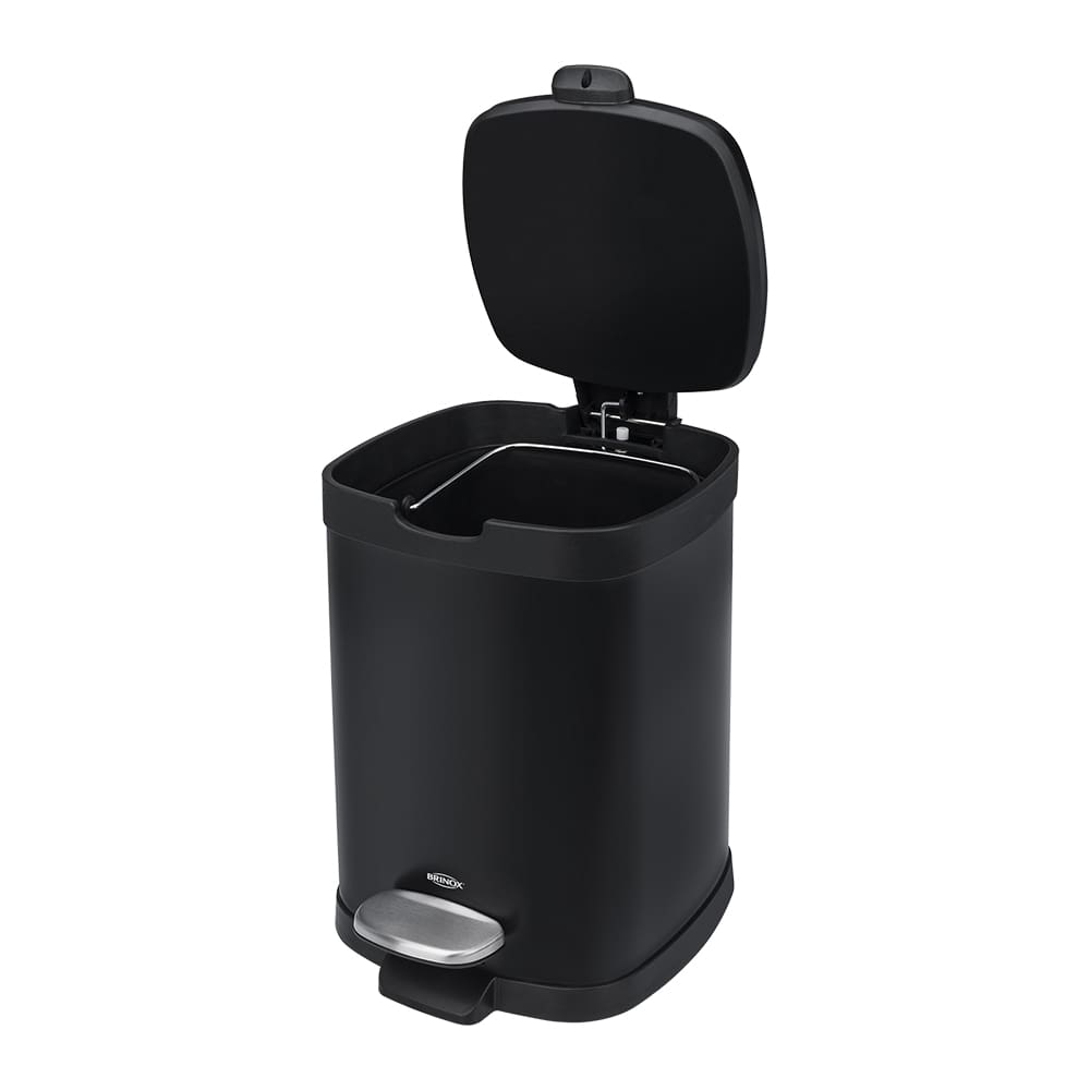 Lixeira Brinox com Pedal e Balde Frame 6 L - Preta - LIX ACO CARBONO C PEDAL E BALDE FRAME 6L PT BRINOX - 3