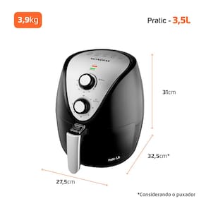 Fritadeira Elétrica Sem Óleo Air Fryer Mondial AF-30 Family Inox IV 3,5l – Preta