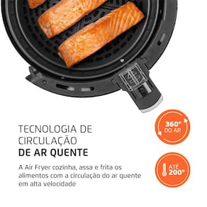 Fritadeira Elétrica Sem Óleo Air Fryer Mondial AF-30 Family Inox IV 3,5l – Preta