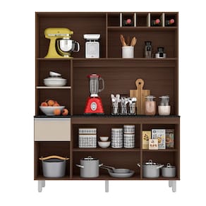 Cozinha Compacta Poliman Alice com 6 Portas, 1 Gaveta e 2 Prateleiras - 160cm de largura