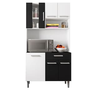 Cozinha Compacta Poliman Móveis Carol com 6 Portas e 1 Gaveta - 91cm de largura