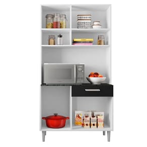 Cozinha Compacta Poliman Móveis Carol com 6 Portas e 1 Gaveta - 91cm de largura