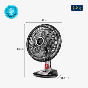 Ventilador de Mesa Mondial VTX-40-8P 40cm com Função Repelente Líquido - Preto
