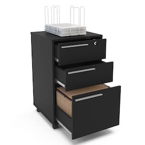 Gaveteiro Politorno Maia com 3 Gavetas e Chave - Preto - 2