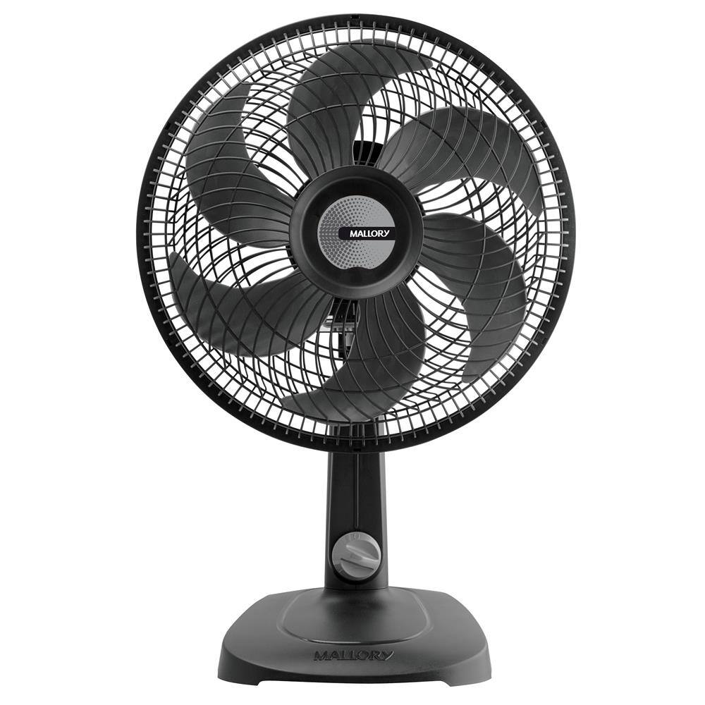 Ventilador de Mesa Mallory TS30 com 3 velocidades, 30cm, 6 Pás - Preto - 110V