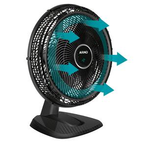 Ventilador de Mesa Arno Ultra Silence Force VD50 com 3 Velocidades, 50cm, 6 Pás - Preto