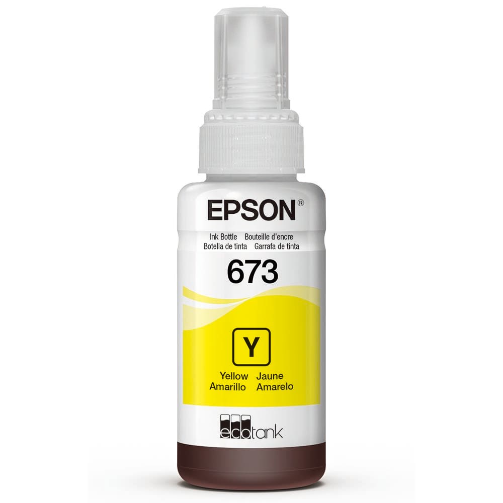 Garrafa de Tinta Epson EcoTank T673 para Impressoras L800, L805, L850 e L1800 - Amarela