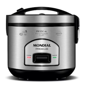 Panela Elétrica de Arroz Mondial PE-43 6 Xícaras - Preta/Inox