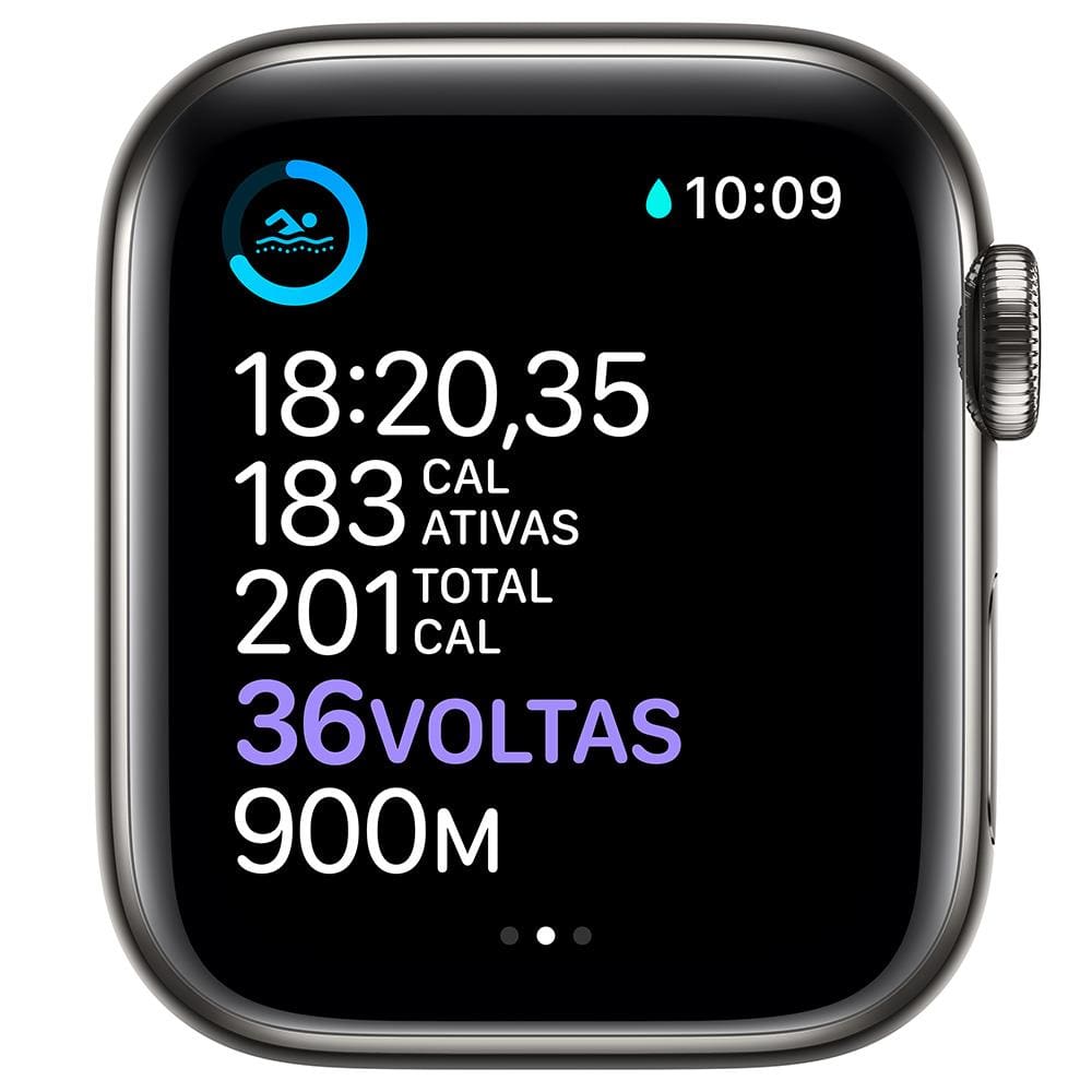 Apple Watch Series 6 (GPS + Cellular) 40mm Caixa Grafite de Aço Inoxidável com Pulseira Esportiva Preta - 3