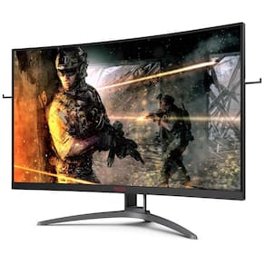 Monitor Gamer Curvo 31,5" AOC Agon AG323FCXE Tela Widescreen, Full HD,165Hz, 1ms e AMD FreeSync Premium - Preto