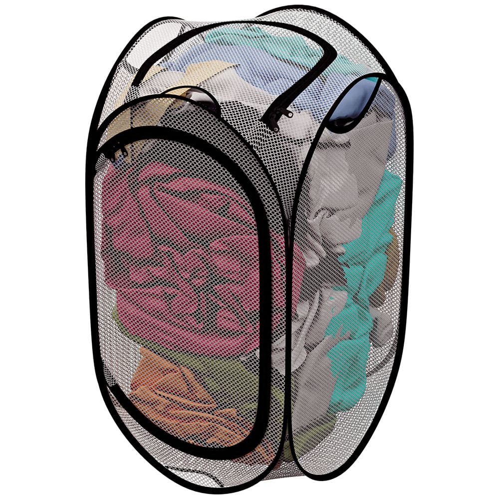 Cesto Desmontável para Roupas 2 em 1 Euro Home em Poliéster e Aço – Cinza e Preto - 1