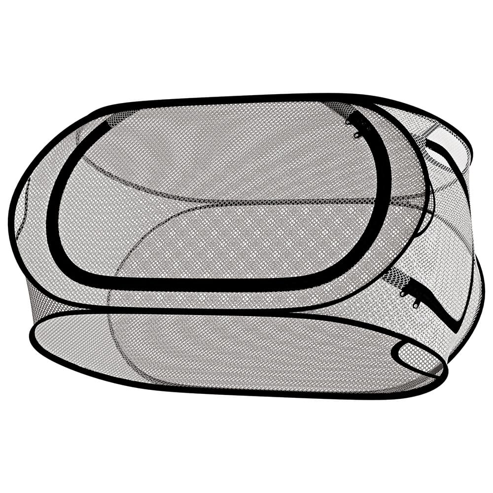 Cesto Desmontável para Roupas 2 em 1 Euro Home em Poliéster e Aço – Cinza e Preto - 2