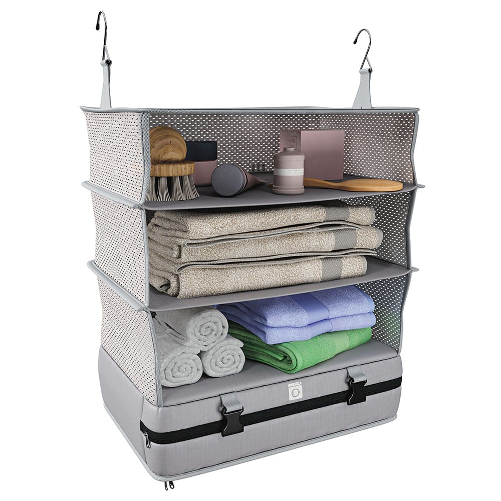 Organizador para Viagem Retangular Euro Home em Poliéster e Aço - Cinza - 1