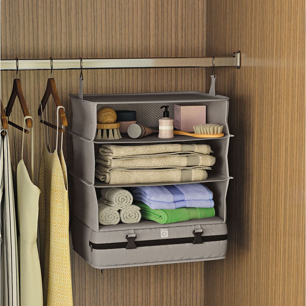 Organizador para Viagem Retangular Euro Home em Poliéster e Aço - Cinza - 3