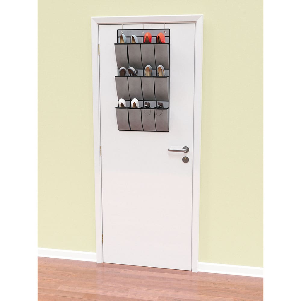 Sapateira Pendurável Euro Home para 12 Pares em TNT, Papelão e Aço – Cinza - 2