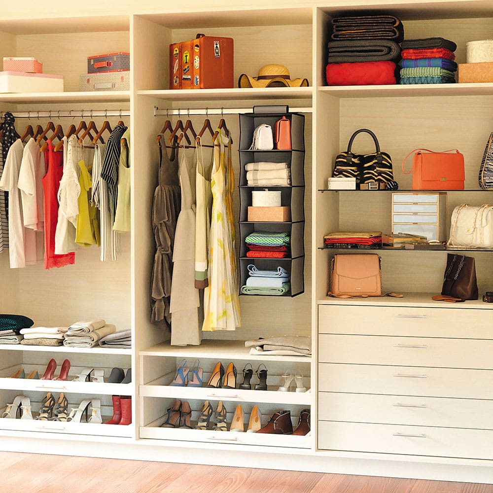 Prateleira Grande Euro Home com 5 Divisórias em TNT e Papelão - Cinza - 2