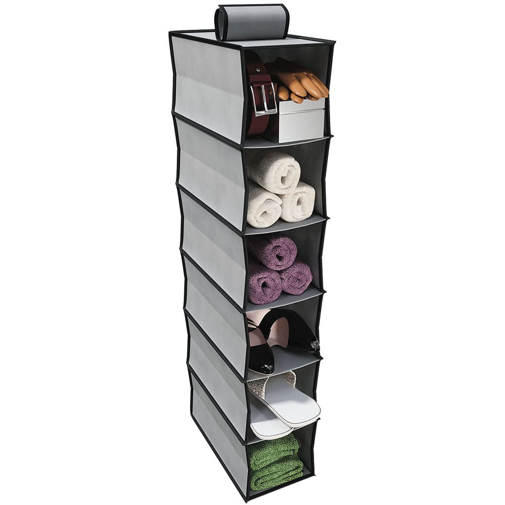 Prateleira Pequena Euro Home com 6 Divisórias em TNT e Papelão – Cinza - 1