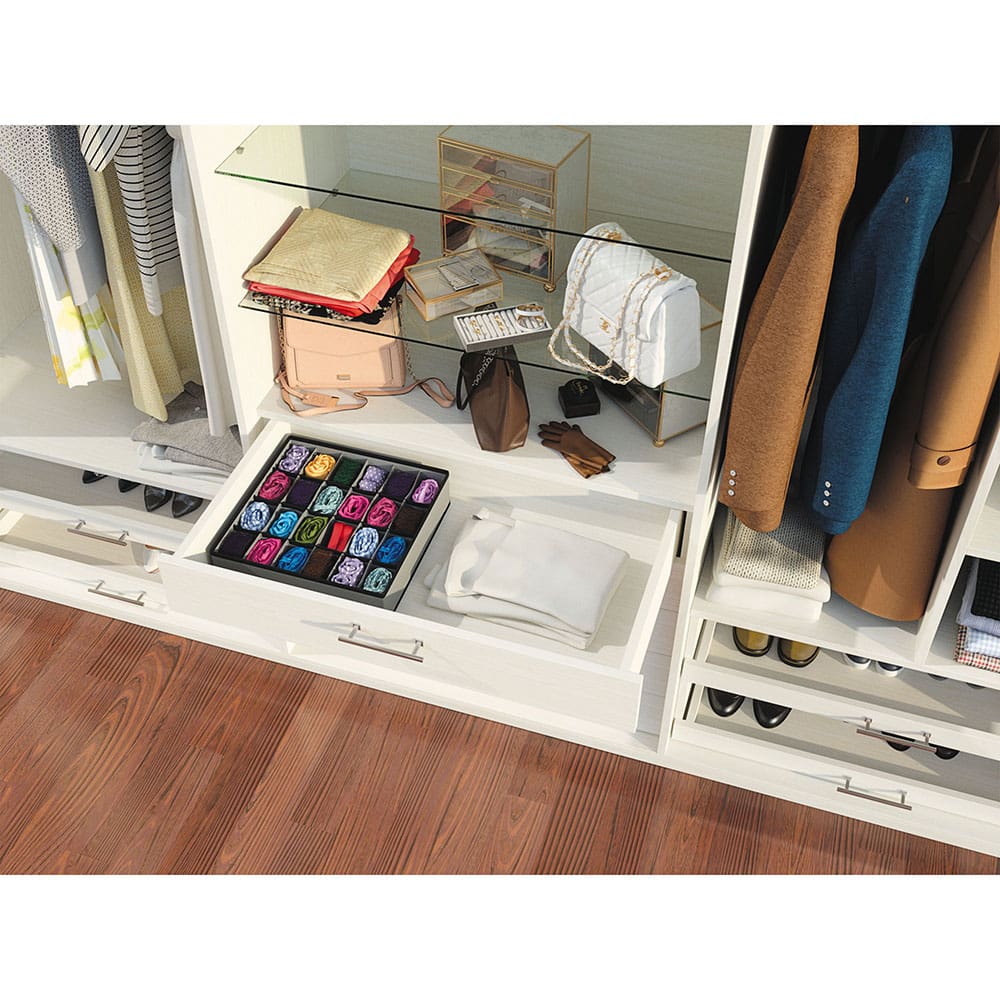 Organizador para Peças Íntimas Euro Home com 24 Divisórias em TNT e Papelão – Cinza - 2