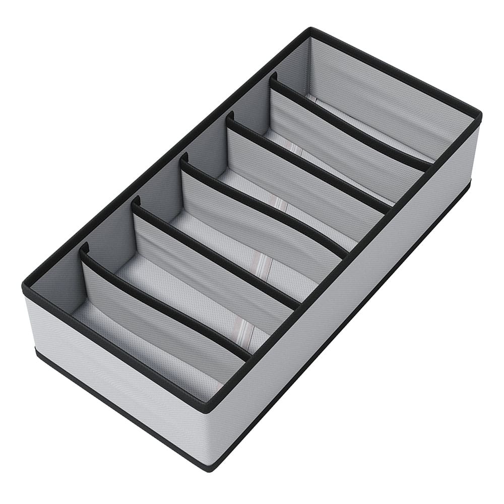 Organizador Pequeno para Sutiãs Euro Home com 6 Divisórias em TNT e Papelão - Cinza - 1