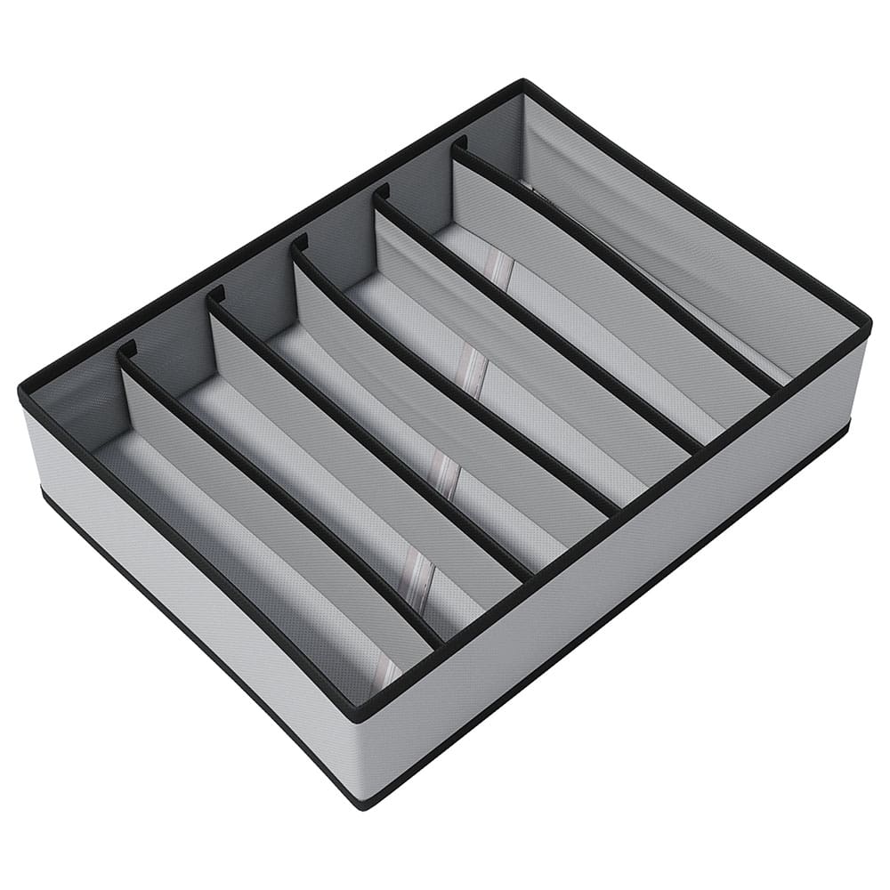 Organizador Grande para Sutiãs Euro Home com 6 Divisórias em TNT e Papelão – Cinza - 1