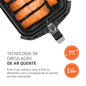 Fritadeira Elétrica Sem Óleo Mondial AFN-50 Grand Family Inox 5L - Preta