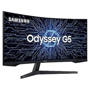 Monitor Gamer Curvo Samsung Odyssey 34", WQHD, 165Hz, 1ms, Tela Ultrawide, HDMI, Display Port, Freesync Premium, Preto, Série G5