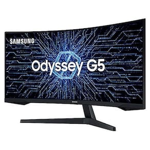 Monitor Gamer Curvo Samsung Odyssey 34", WQHD, 165Hz, 1ms, Tela Ultrawide, HDMI, Display Port, Freesync Premium, Preto, Série G5